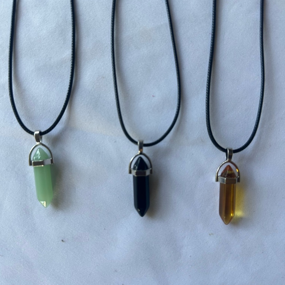 Elegant Gemstone Pendant Necklace Set